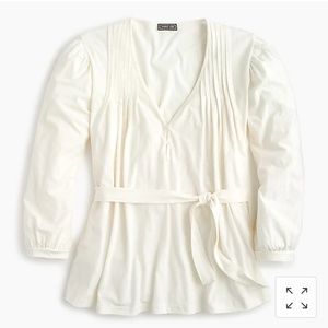 J Crew Point Sur pleated tie-waist top